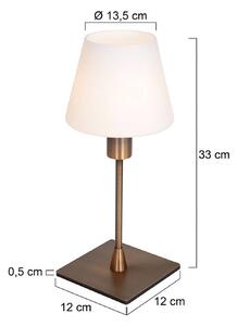 Stolová lampa Ancilla, bronzová, výška 33 cm, kov, sklo, E14, Hnedá / staromosadz, Obývacia izba / jedáleň, kov, Stojacie svietidlo
