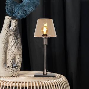 Stolová lampa Ancilla hnedá/jantárová, 33 cm, kov, sklo, E14, Hnedá / hrdzavá, Obývacia izba / jedáleň, kov, Stojacie svietidlo