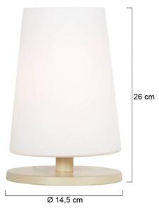 Stolová lampa Ancilla, krémová, výška 26 cm, kov, sklo, E27, Krémová / jantárovo žltá, Obývacia izba / jedáleň, kov, Stojacie svietidlo
