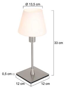Stolová lampa Ancilla, oceľ, výška 33 cm, kov, sklo, E14, Hliník / sivá / zinok, Obývacia izba / jedáleň, kov, Stojacie svietidlo