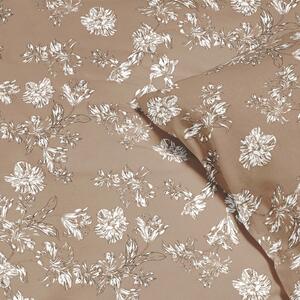 Goldea flanelové posteľné obliečky - ľalie na hnedom 140 x 200 a 70 x 90 cm