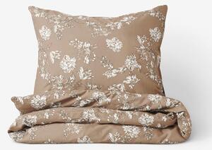 Goldea flanelové posteľné obliečky - ľalie na hnedom 140 x 200 a 70 x 90 cm