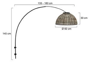 Nástenné svetlo Sparkled Light 4407ZW čierna/bambus čierny/prírodný, Čierna, Obývacia izba / jedáleň, kov, Nástenné svietidlo