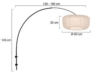 Nástenné svetlo Sparkled Light 4409ZW, čierna/krémový nylon, E27, Čierna, Obývacia izba / jedáleň, kov, Moderný, Nástenné svietidlo
