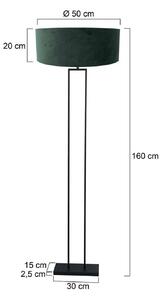 Stojacia lampa Stang, čierna/zelený velúr, výška 160 cm, E27, Čierna, Obývacia izba / jedáleň, kov, Moderný, Stojaca lampa
