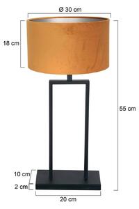Stolová lampa Stang 3858ZW, čierna/zlatý velúr, výška 55 cm, Čierna, Obývacia izba / jedáleň, kov, Stojacie svietidlo
