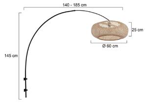 Nástenné svetlo Sparkled Light 4404ZW, čierna/prírodný bambus, E27, Čierna, Obývacia izba / jedáleň, kov, Nástenné svietidlo