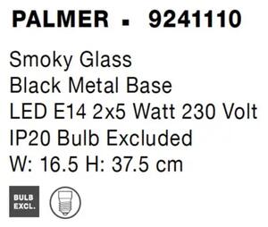 Dizajnové nástenné svietidlo Palmer 16.5 čierne