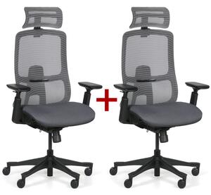 Kancelárska stolička JANE 1+1 ZADARMO, sivá