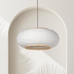 Závesné svietidlo Sparkled Light, čierna/sivá ľanová, Ø 60 cm, Čierna, Obývacia izba / jedáleň, Textil / látka / hodváb, Závesné svietidlo