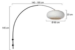 Nástenné svetlo Sparkled Light 4619ZW, čierna/biela plátna, Čierna, Obývacia izba / jedáleň, kov, Oblúková stojaca lampa