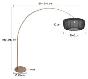 Stojacia lampa Sparkled Light, bronzová/čierny nylon, 240 cm, Hnedá / staromosadz, Obývacia izba / jedáleň, kov, Moderný, Oblúková stojaca lampa