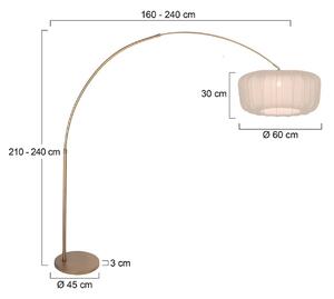 Stojacia lampa Sparkled Light v tvare oblúka, bronzová/krémový nylon, 240 cm, Hnedá / staromosadz, Obývacia izba / jedáleň, kov, Moderný, Oblúková stojaca lampa