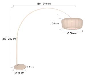 Stojacia lampa Sparkled Light v krémovej farbe/nylon farbe, 240 cm, Krémová / jantárovo žltá, Obývacia izba / jedáleň, kov, Moderný, Oblúková stojaca lampa