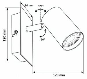Kanlux 90780 - Nástenné bodové svietidlo EVALO 1xGU10/10W/230V béžová/zlatá