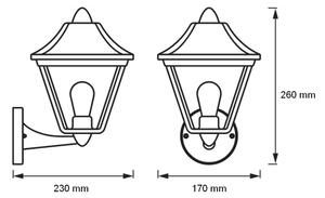 Osram - Vonkajšie nástenné svietidlo TRADITION UP 1xE27/60W/230V IP44