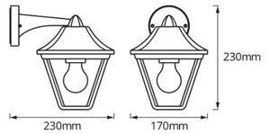 Osram - Vonkajšie nástenné svietidlo TRADITION DOWN 1xE27/60W/230V IP44