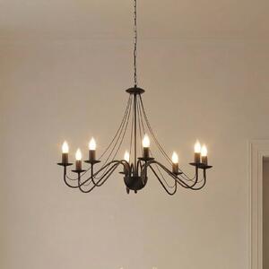 Luster Malbo, čierny, kov, 8-pl., E14, Čierna, Obývacia izba / jedáleň, kov, Moderný, Luster