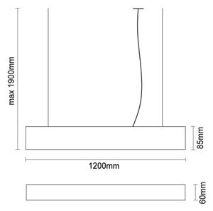 LED luster na lanku LED/55W/230V 3000/4000/6500K 120 cm čierna