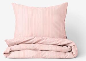 Goldea damaškové posteľné obliečky so saténovým vzhľadom deluxe - drobné ružové prúžky 220 x 200 a 2ks 70 x 90 cm
