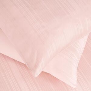Goldea damaškové posteľné obliečky so saténovým vzhľadom deluxe - drobné ružové prúžky 140 x 200 a 70 x 90 cm