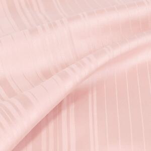 Goldea damaškové posteľné obliečky so saténovým vzhľadom deluxe - drobné ružové prúžky 220 x 200 a 2ks 70 x 90 cm