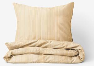 Goldea damaškové posteľné obliečky so saténovým vzhľadom deluxe - drobné zlaté prúžky 240 x 200 a 2ks 70 x 90 cm