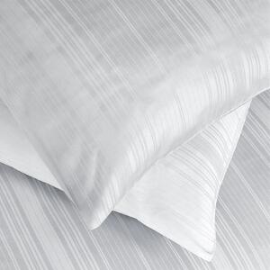 Goldea damaškové posteľné obliečky so saténovým vzhľadom deluxe - drobné sivé prúžky 240 x 200 a 2ks 70 x 90 cm