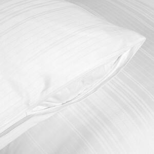 Goldea damaškové posteľné obliečky so saténovým vzhľadom deluxe - drobné biele prúžky 200 x 200 a 2ks 70 x 90 cm