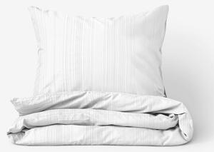 Goldea damaškové posteľné obliečky so saténovým vzhľadom deluxe - drobné biele prúžky 140 x 200 a 70 x 90 cm