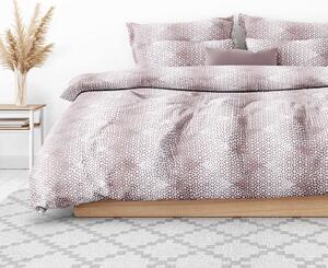 Goldea saténové posteľné obliečky deluxe - fialové polygóny 140 x 200 a 70 x 90 cm