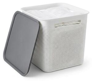 Rotho Úložný box s vekom a s madlami BRISEN 18l, 29x29x29cm, biely