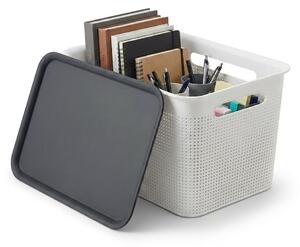 Rotho Úložný box s vekom a s držadlami BRISEN 16l, 36x26,2x21cm, biely
