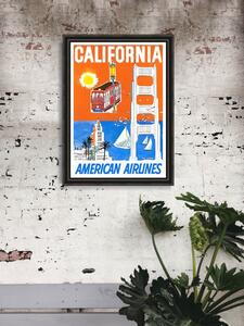 Vintage plagát do obývačky Vintage plagát do obývačky California American Airlines