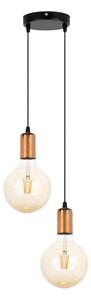 Luster na lanku MIROS 2xE27/60W/230V guľatý čierna/medená