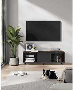 VASAGLE Moderný TV stolík 140 x 45 x 39 cm hnedý čierny