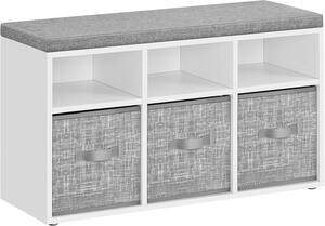 SONGMICS Botník se sedákem Vasagle Lopy 87 cm bílý/šedý