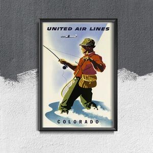 Plagát v retro štýle Plagát v retro štýle Colorado United Air Lines