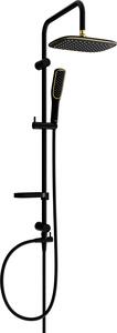 Mexen sprchový stĺp X49 s hornou a ručnou sprchou hlavicou, čierny / zlatý - 798494991-75