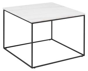 Bolton štvorcový konferenčný stolík 60x60 biely mramor/čierna
