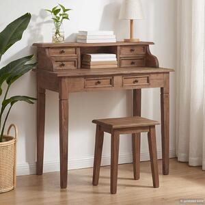 Maison Exclusive – písací stôl so zásuvkami 90 x 50 x 101 cm z masívneho starého dreva