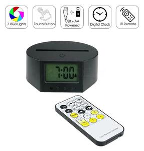 3D Visual ClockSmall - Základňa pre 3D LED nočnú lampu - Hodiny s budíkom