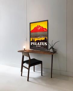 Plagát v retro štýle Plagát v retro štýle Švajčiarsko Pilatus Lucerne