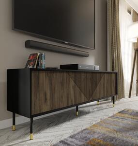 BIM TV stolík Woody 4D, 180 cm, čierny matný/pacifický orech