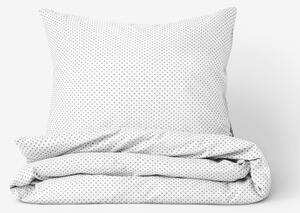 Goldea bavlnené posteľné obliečky - sivé bodky na bielom 140 x 220 a 70 x 90 cm