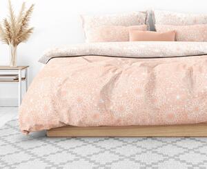 Goldea bavlnené posteľné obliečky - veľké mandaly na lososovom a bielom 140 x 200 a 70 x 90 cm