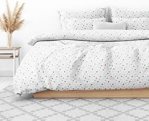 Goldea bavlnené posteľné obliečky - farebné bodky na bielom 140 x 220 a 70 x 90 cm