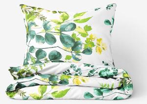 Goldea bavlnené posteľné obliečky - eukalyptus 240 x 200 a 2ks 70 x 90 cm