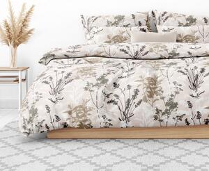 Goldea bavlnené posteľné obliečky - lúčne kvety na béžovom 240 x 220 a 2ks 70 x 90 cm