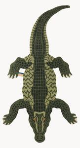 Ručne všívaný vlnený koberec's vysokým vlasom Coolio Crocodile